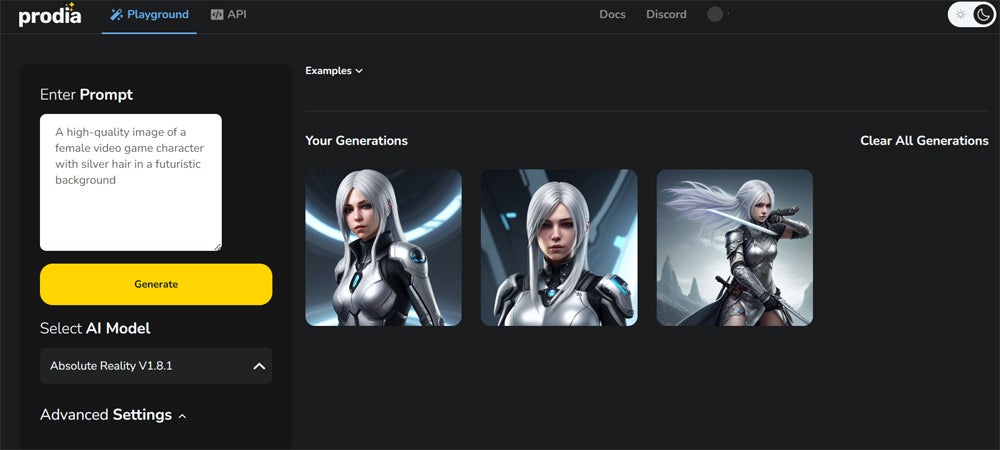 Prodia interface screenshot.