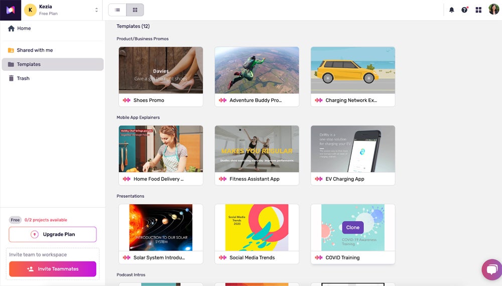 Murf AI interface screenshot.